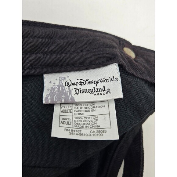 DISNEY PARKS BLACK COTTON NEWSBOY CAP HAT PEACE LOVE & MICKEY MOUSE UNISEX OS - Picture 10 of 12